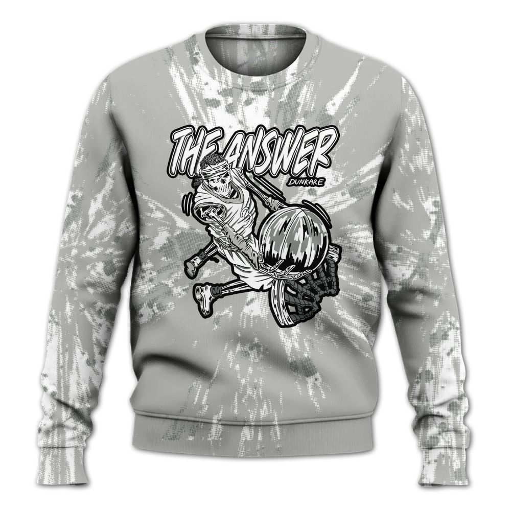 Sweatshirt To Match Retro Wet Cement 4s - The Answer Skeleton Luxury All Over Print