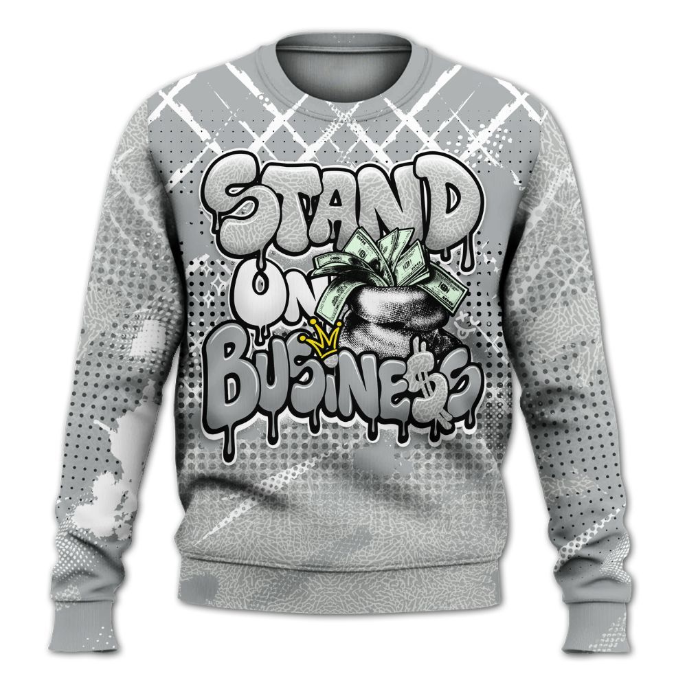 Sweatshirt To Match Retro Pure Money 3s - Halftone Stand Business Dripping All Over Print