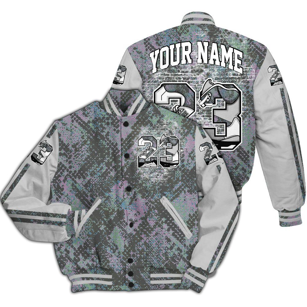 Varsity Jacket To Match Low CNY Year Of The Snake 11s - Custom Name Number 23 5s All Over Print