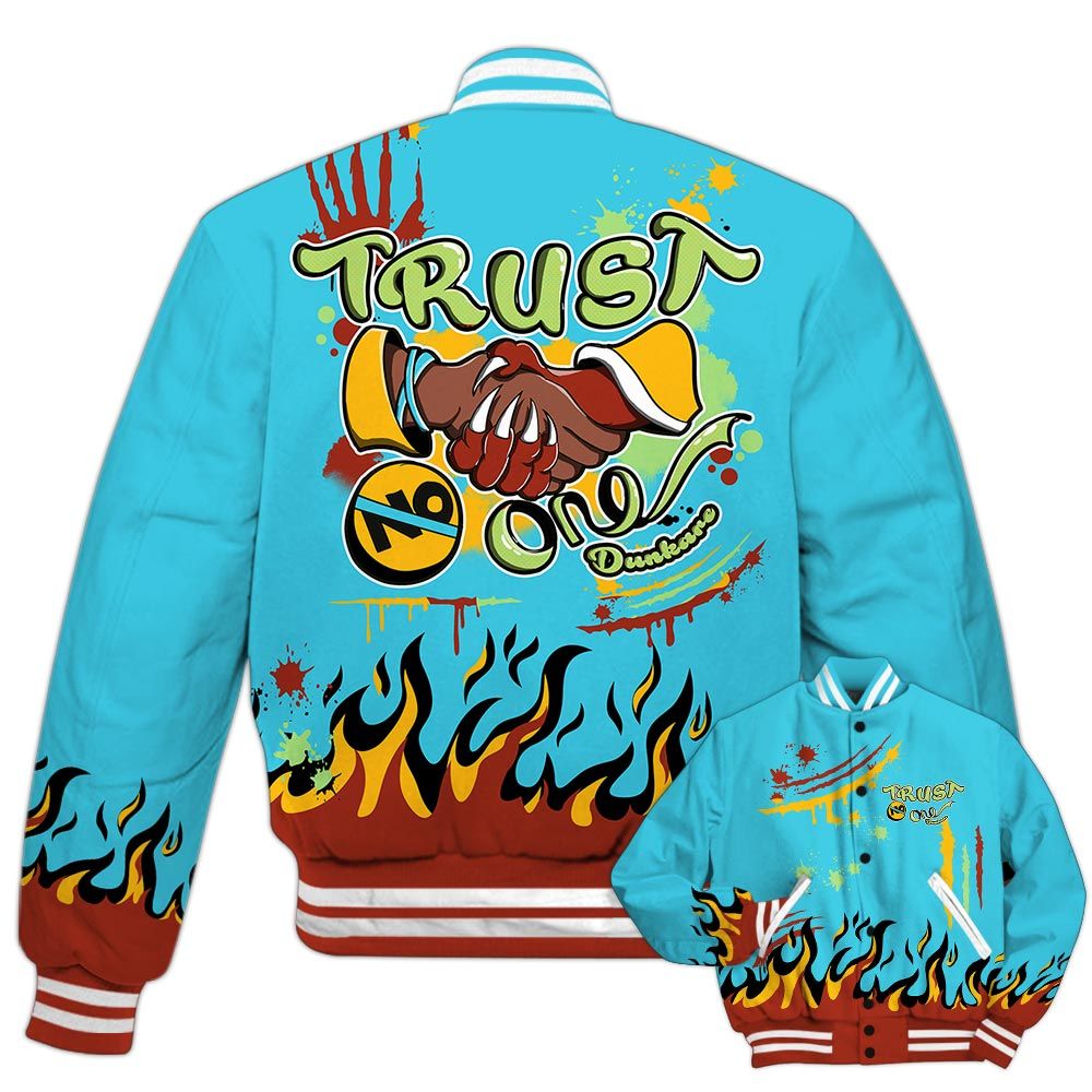 Varsity Jacket To Match SB Dunk Di'Orr Greenwood - Graphic Trust No One Varsity Jacket Outfit