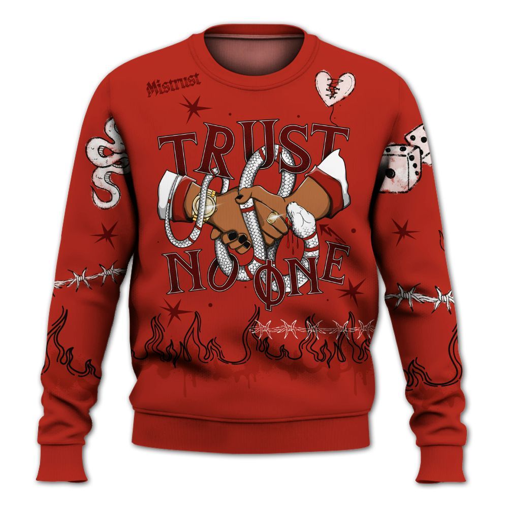 Sweatshirt To Match SP Firewood Orange 4s - Trust No One Snake-Bite Doodle Crayon All Over Print