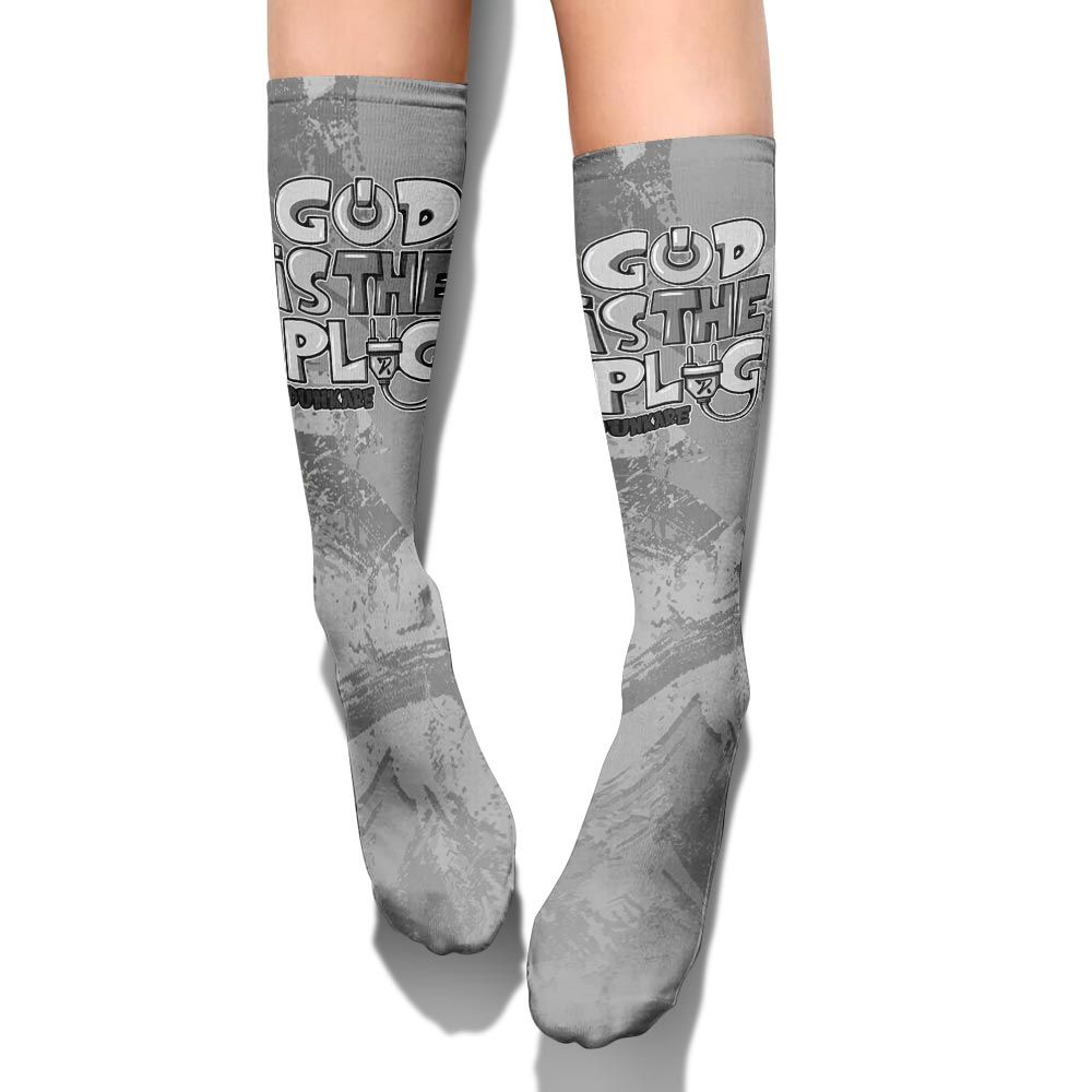 Sock To Match Black Wolf Grey 12s - God Is The Power Cord Circle Splash