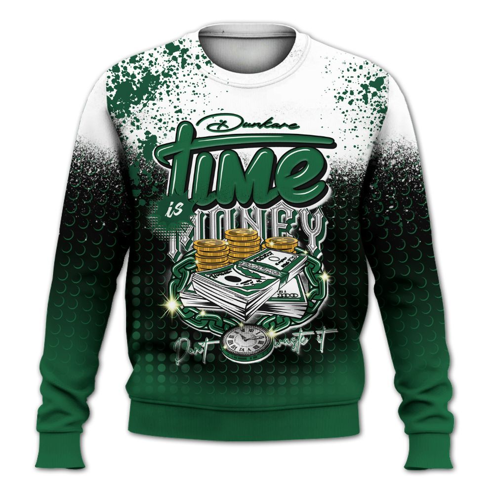 Sweatshirt To Match High Gorge Green 1s - Halftone Time Is Money All Over Print