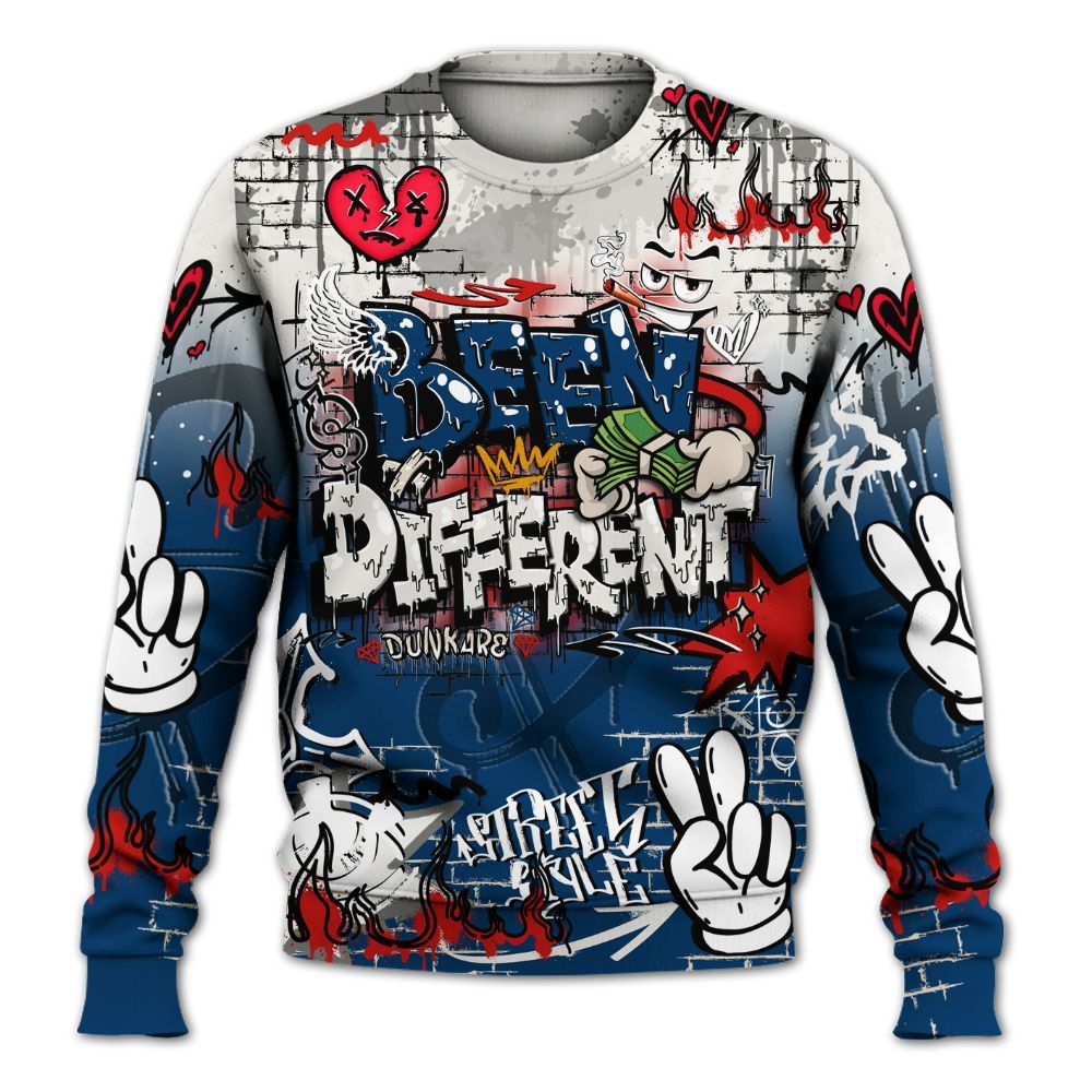 Sweatshirt To Match Retro Rare Air 11s - Been Dif2erent Drip Graffiti All Over Print
