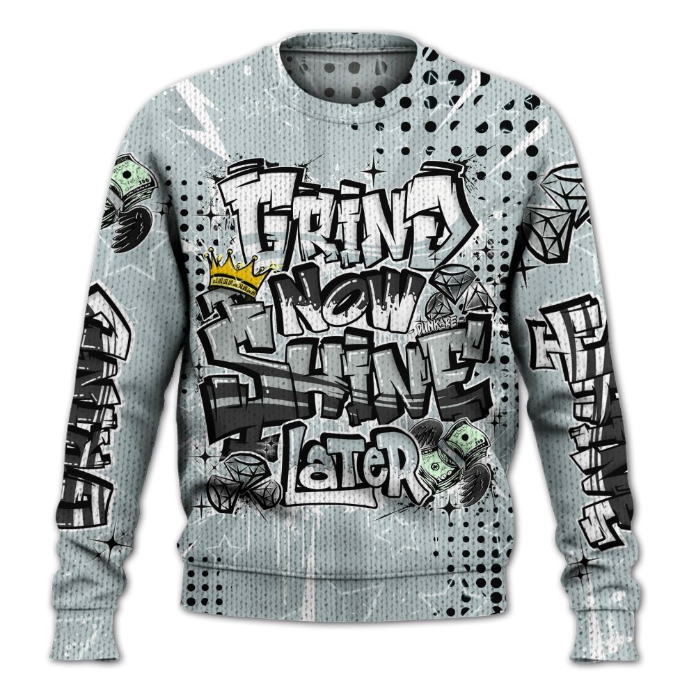 Sweater To Match Black Wolf Grey 12s - Grind2 Shine Later Graphic