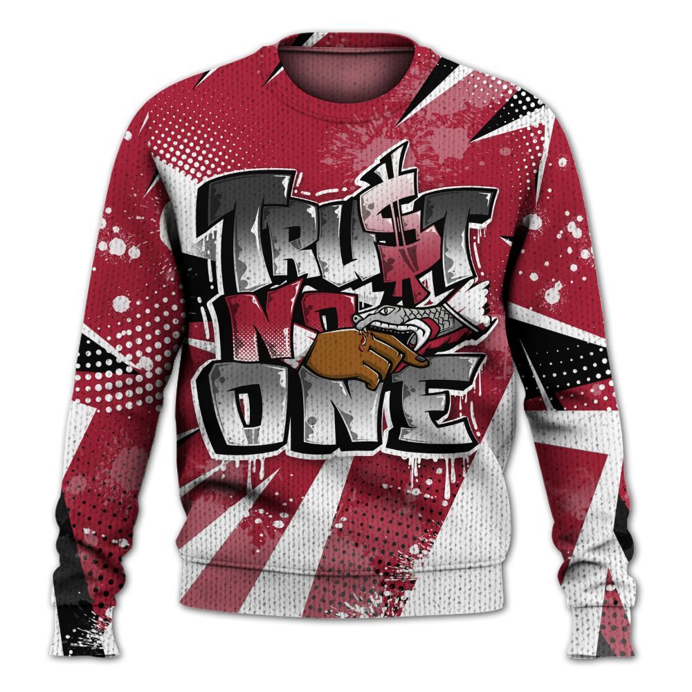 Knitted Sweater To Match High OG Chicago Shadow 1s - Poly Trust No One Dripping