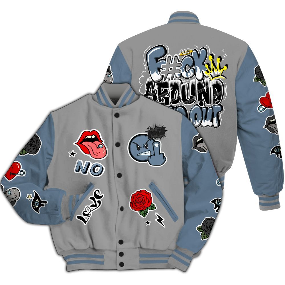 Varsity Jacket To Match Black Chrome 6s - FK Around Find Out All Over Print