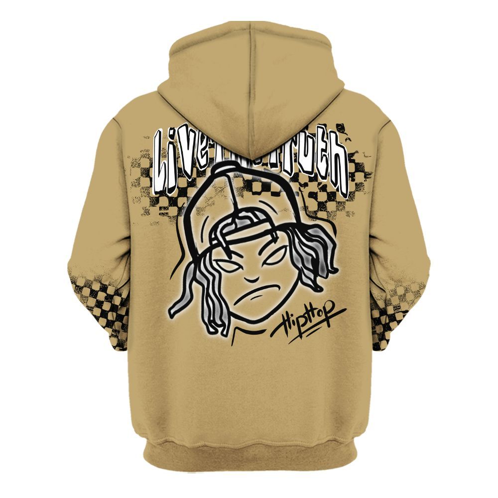 Hoodie To Match High OG Black Metallic Gold 1s - Feel Life Street Style All Over Print