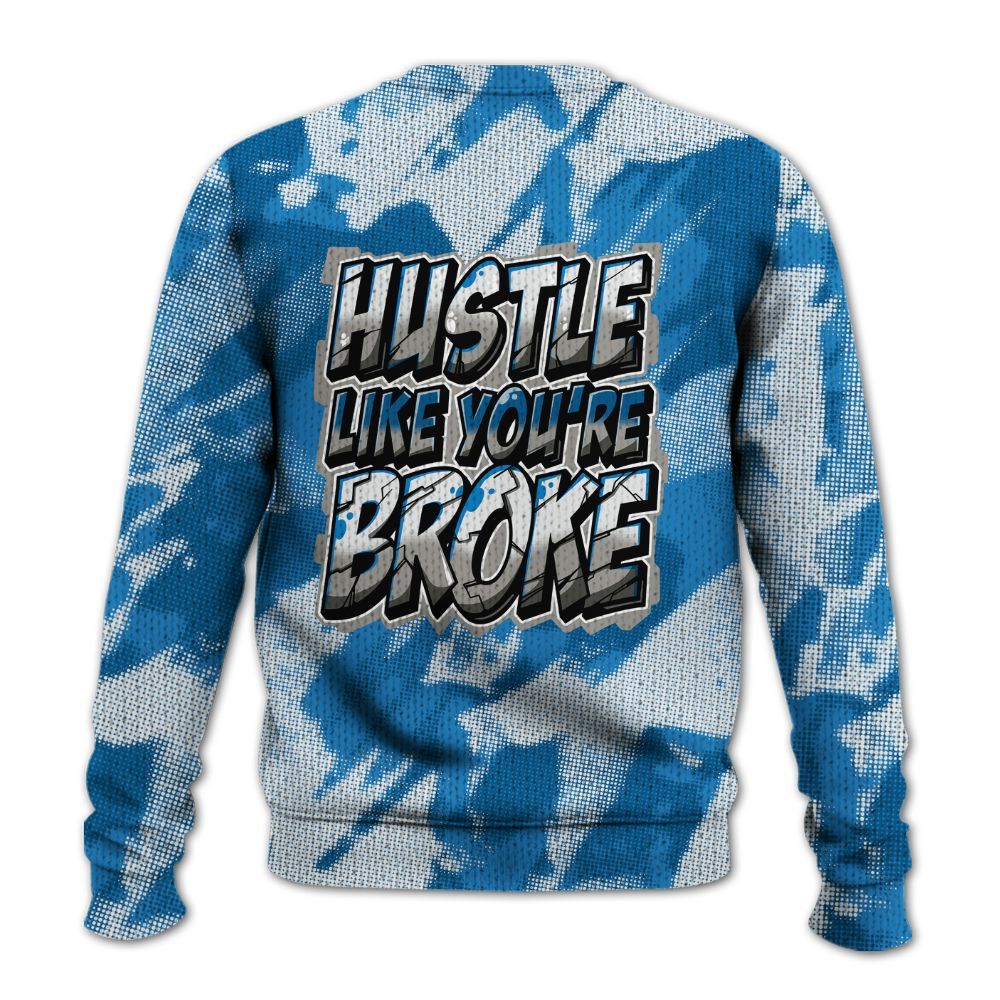 Knitted Sweater To Match Industrial Blue 4s - Hustles Like Broke Abstract