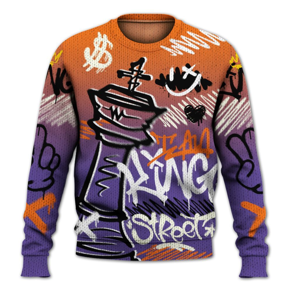Knitted Sweater To Match Air Max Waffle SP Voltage Purple - Street King Chess Streetwear