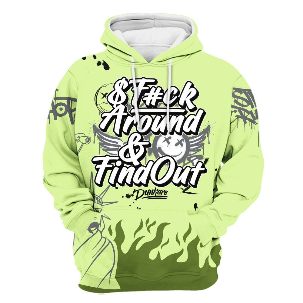 Hoodie To Match Smoke Grey Volt TR 1s - Graphic Fck Around Find Out All Over Print