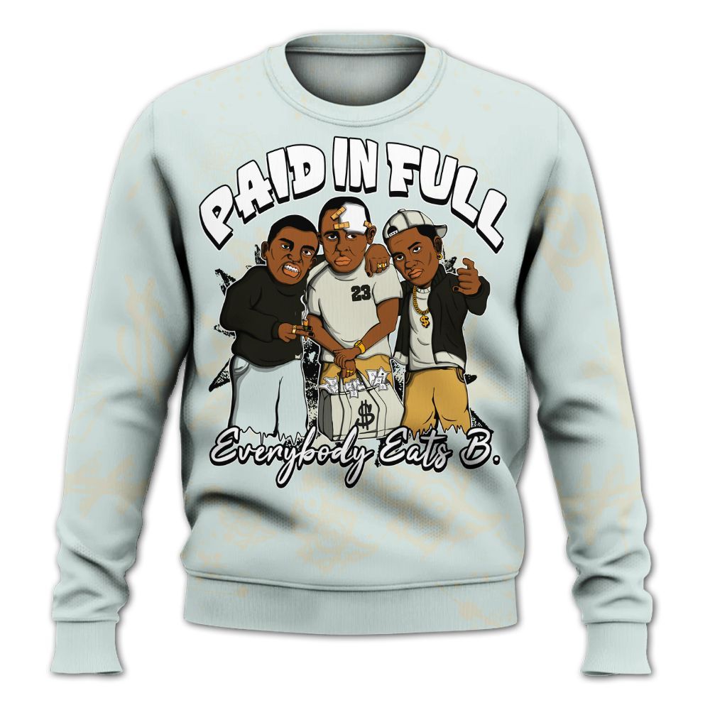 Sweatshirt To Match Pure Platinum 4s - Everybody Paid In Full Crayon All Over Print