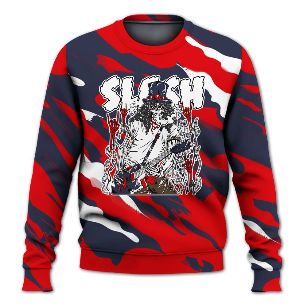Sweatshirt To Match Low OG Howard Bison 1s - Slash Skeleton Colored All Over Print
