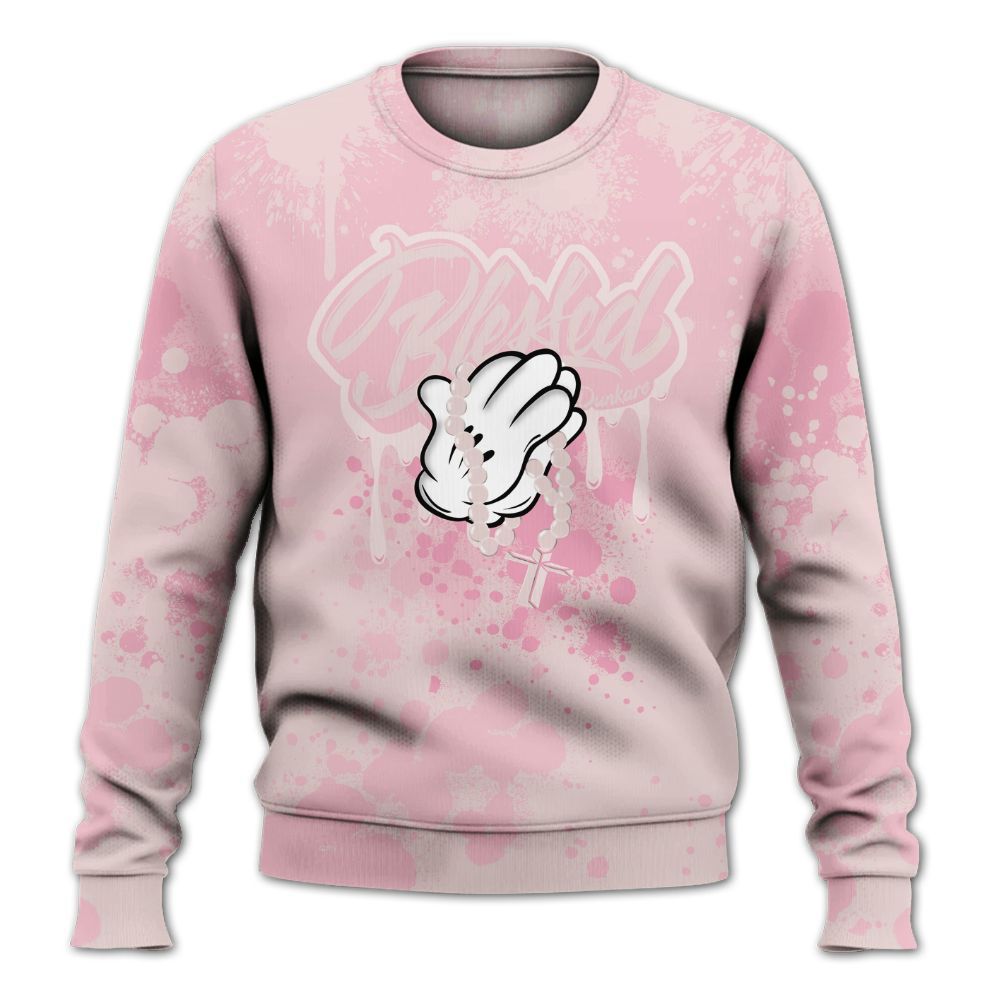 Sweatshirt To Match Dunk Low KD 17 Aunt Pearl - God Blessed Ink Drip All Over Print