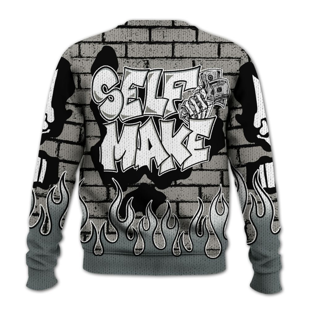 Knitted Sweater To Match Cool Grey 9s - Self Make Skeleton Crashed