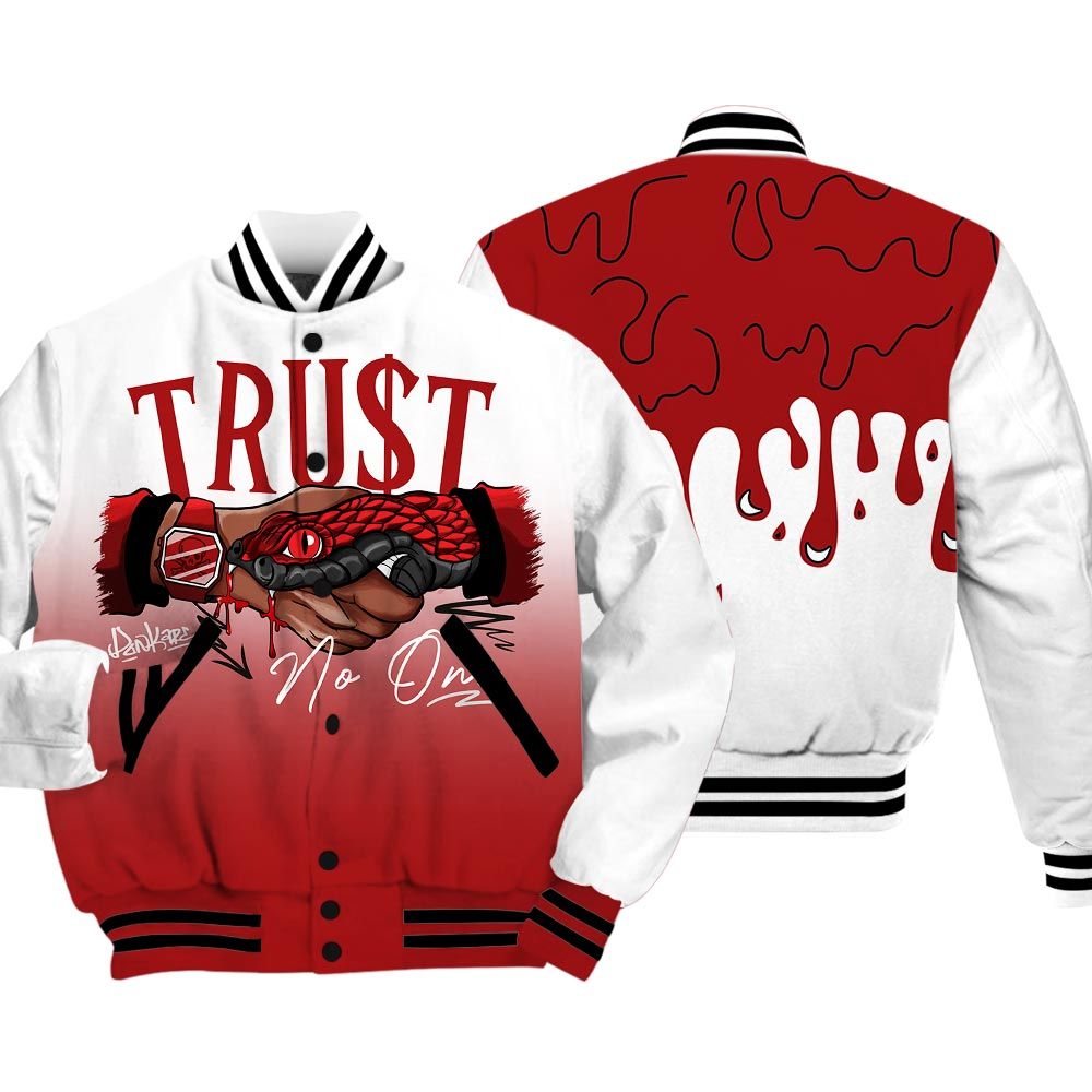 Varsity Jacket To Match Varsity Jacket Snake Trust No One Drip, 12 Red Taxi - To Match Sneaker Red Taxi 12s 2504 NCT