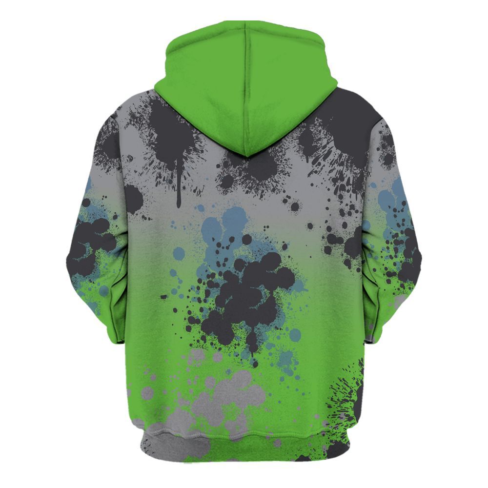Hoodie To Match Retro Green Bean 5s - God Blessed Ink Drip All Over Print
