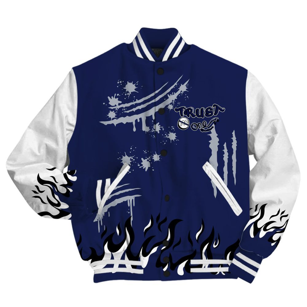 Varsity Jacket To Match Midnight Navy 11s - Graphic Trust No One All Over Print