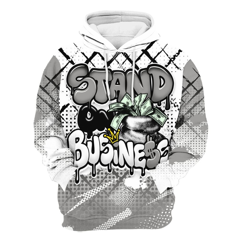 Hoodie To Match OG Steel Grey 10s - Halftone Stand Business Dripping All Over Print