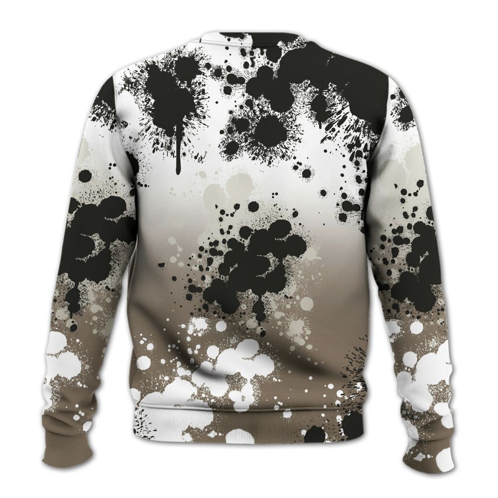 Sweatshirt To Match Low OG Dark Mocha 1s - God Blessed Ink Drip All Over Print