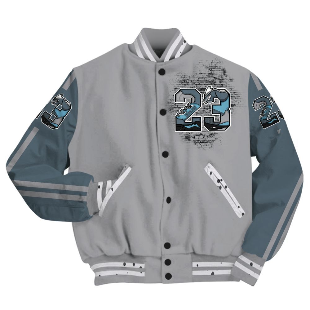 Varsity Jacket To Match Retro Light Graphite Wolf Grey 5s - Custom Name Number 23 5s All Over Print