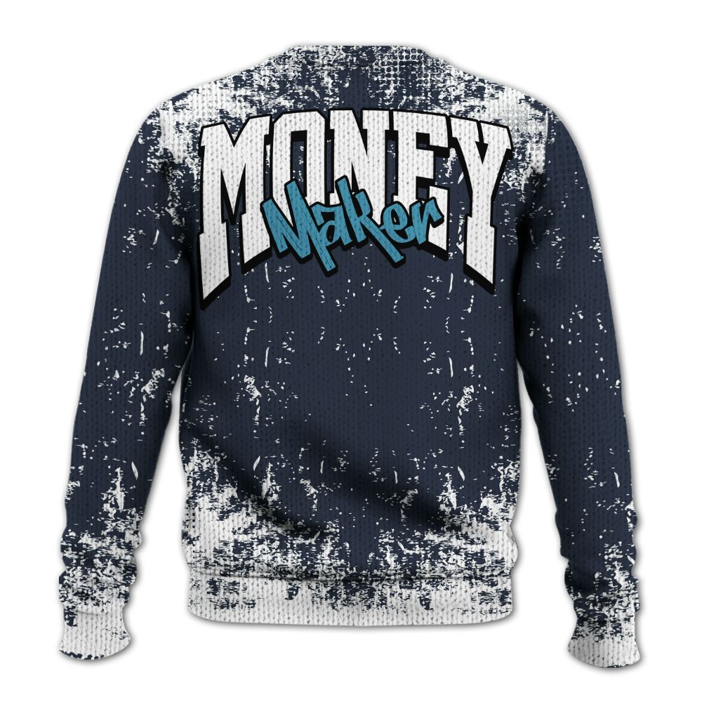 Knitted Sweater To Match Retro Obsidian 13s - Move In Silence Money Street Retro