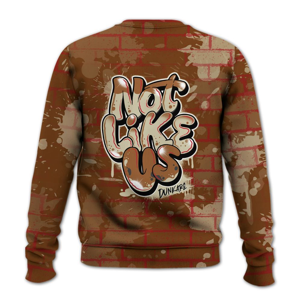 Sweatshirt To Match Archaeo Brown 5s - None Like Us Graphic Brick Art All Over Print