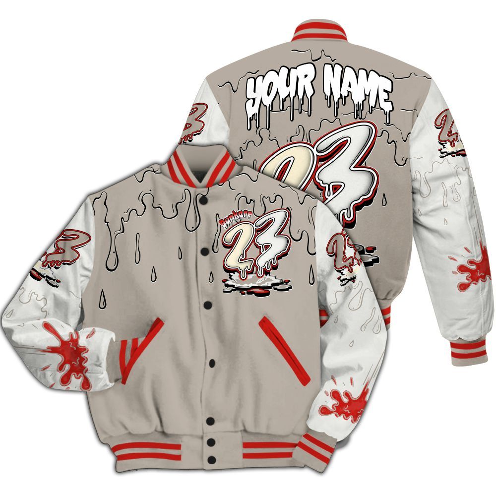 Varsity Jacket To Match Low OG Phantom 1s - Custom Name 23 Drip Sludges All Over Print