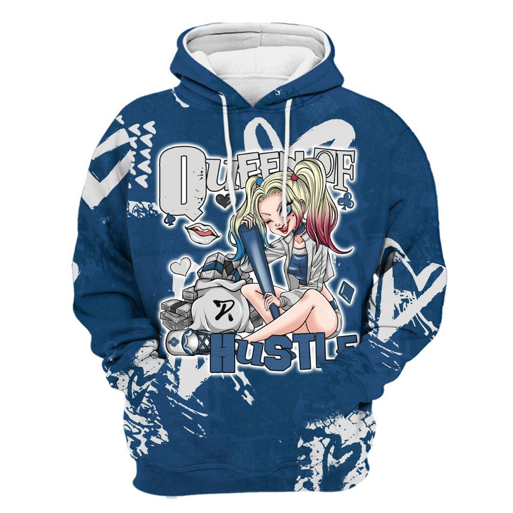 Hoodie To Match High OG Midnight Navy 1s - Hustles Quiinn Heart Grunge All Over Print