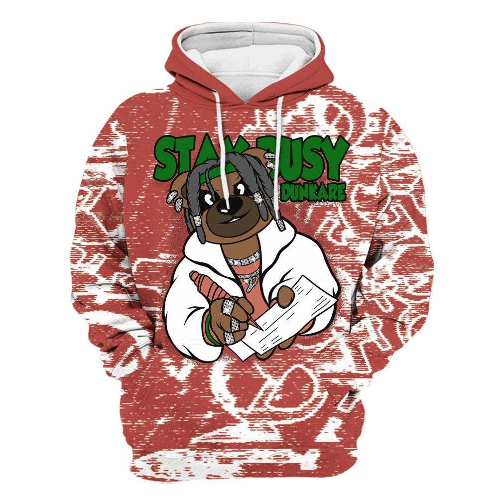 Hoodie To Match Dune Red 13s - Maintain Activity Bear Avant-Garde All Over Print
