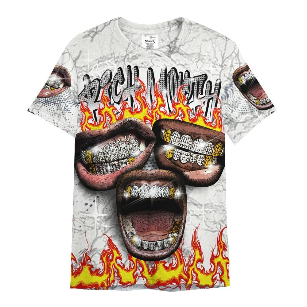 Shirt To Match Air Foamposite Jin Kazama - Rich Mouth Fire Rap Retro 90s All Over Print
