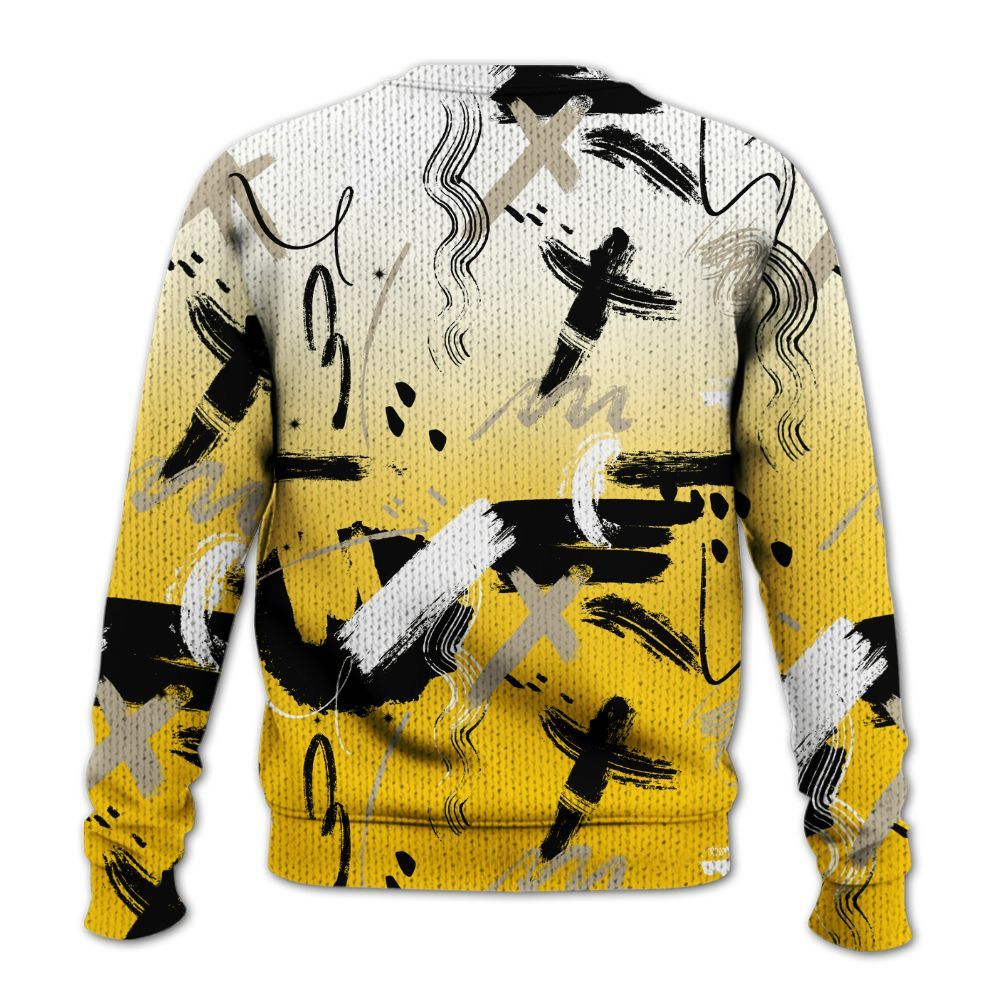 Knitted Sweater To Match Vivid Sulfur 4s - Money Hustle Grind Pray