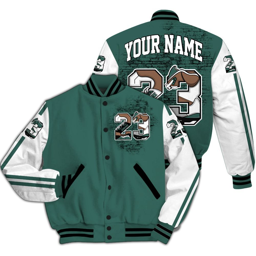 Varsity Jacket To Match Low OG Oxidized Green 1s - Custom Name Number 23 5s All Over Print
