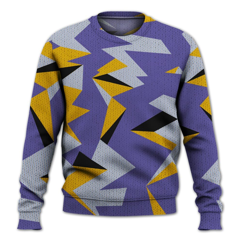 Sweater To Match Lakeshow 4s - Geometric Camouflage Pattern Graphic