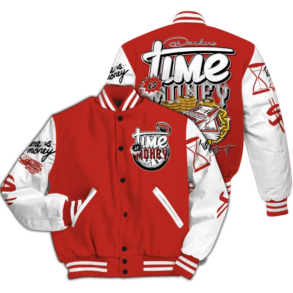 Varsity Jacket To Match Dunk Low St. Johns - Time Is Money All Over Print