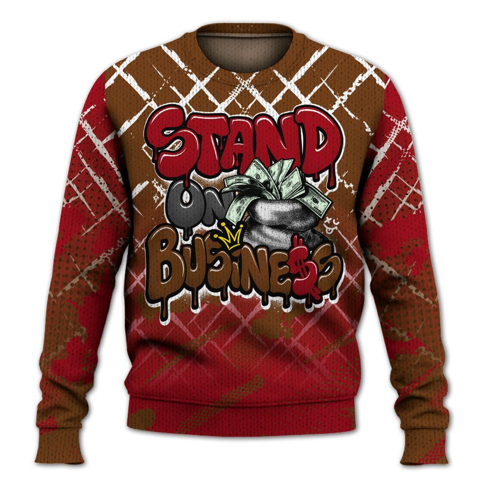 Knitted Sweater To Match Archaeo Brown 5s - Halftone Stand Business Dripping