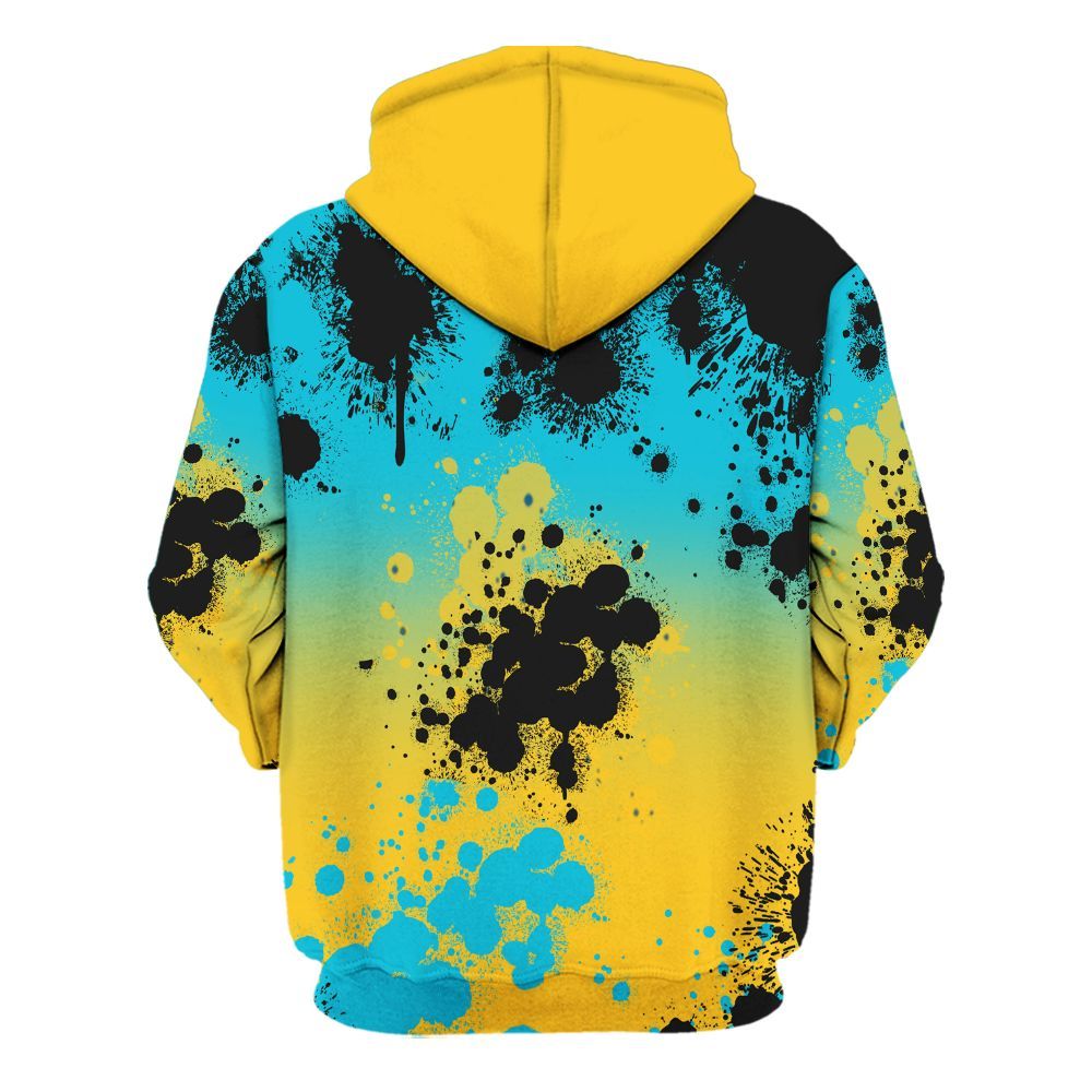 Hoodie To Match Retro Aqua 5s - God Blessed Ink Drip All Over Print