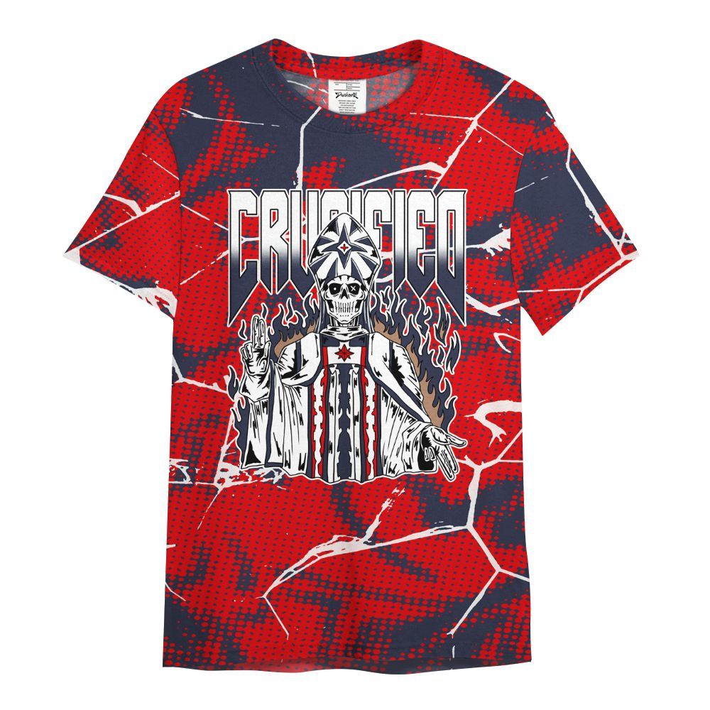Shirt To Match Low OG Howard Bison 1s - Crucified Skeleton Crack All Over Print