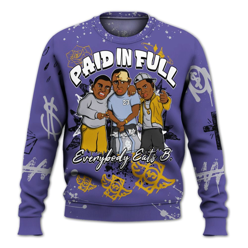 Sweatshirt To Match Lakeshow 4s - Everybody Paid In Full Crayon All Over Print