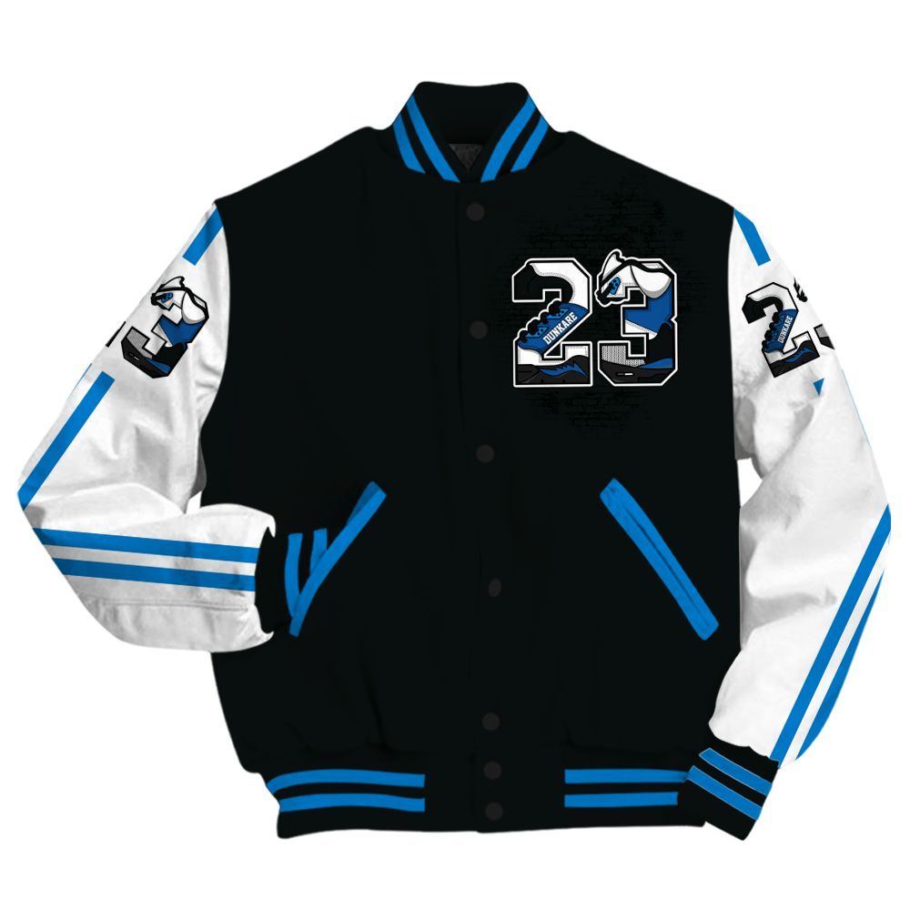 Varsity Jacket To Match High OG FragmentxULA White Black 1s - Custom Name Number 23 5s All Over Print