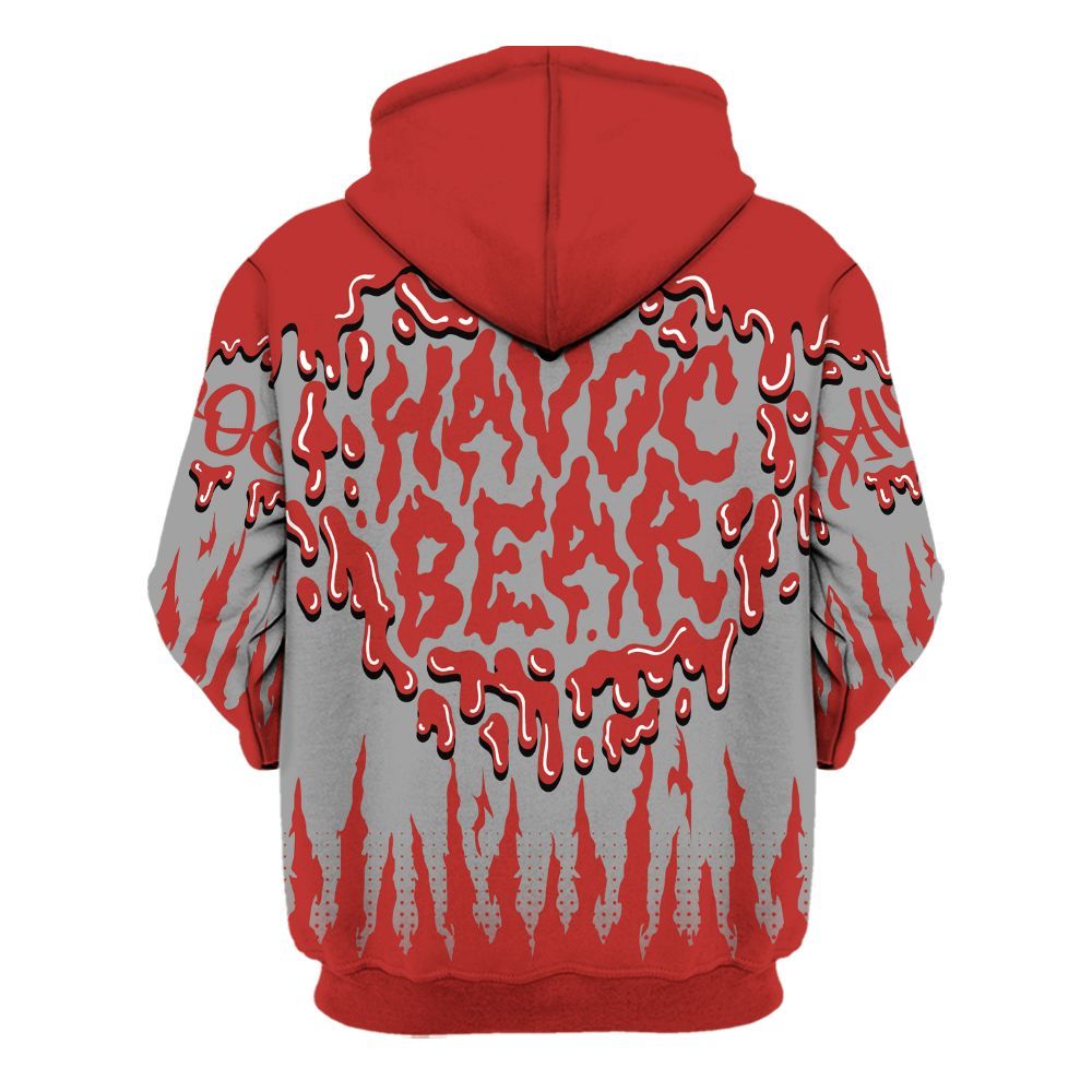 Hoodie To Match Bred Reimagined 4s - Havok Bear Dripping All Over Print