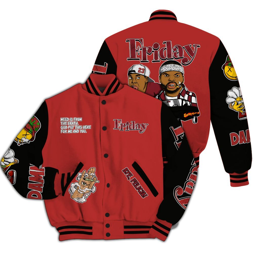 Varsity Jacket To Match Bred Reimagined 4s - Friday Sneaker Stress Style All Over Print