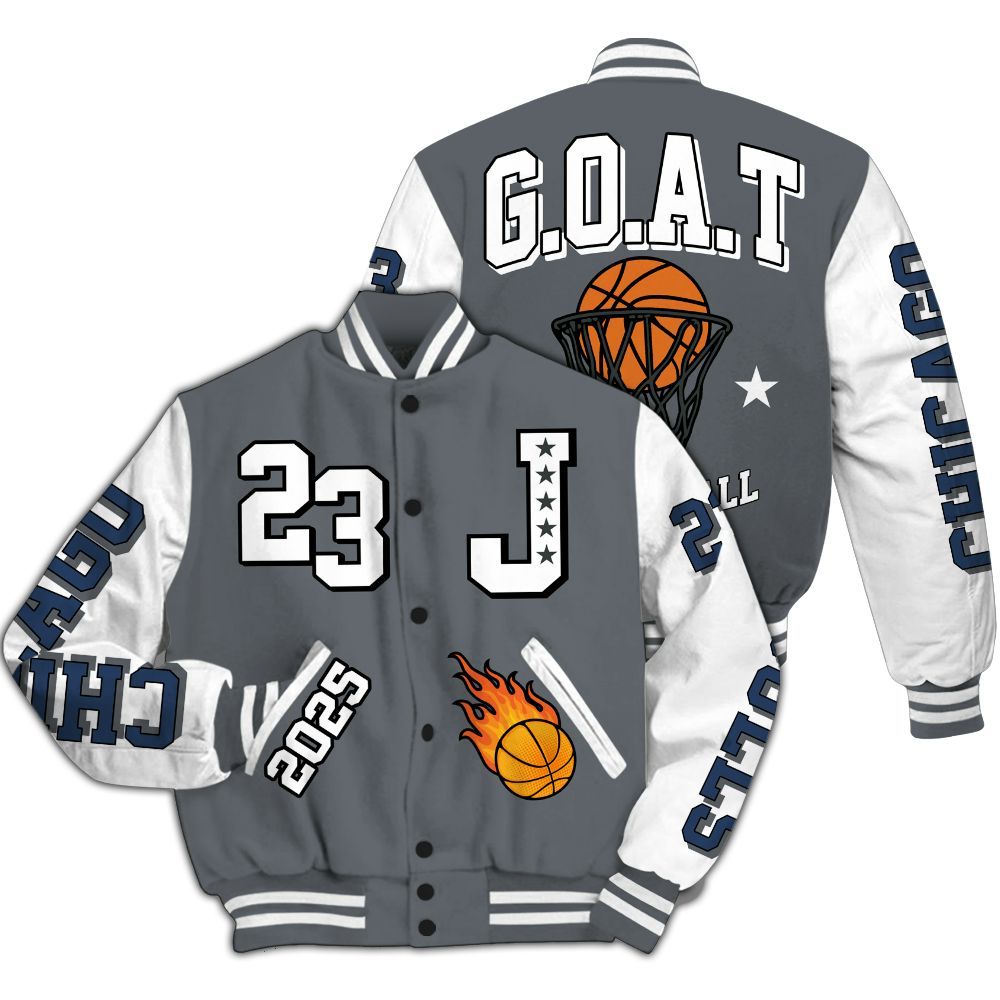 Varsity Jacket To Match Flint Grey 9s - Chicago 23 Basketball All Over Print