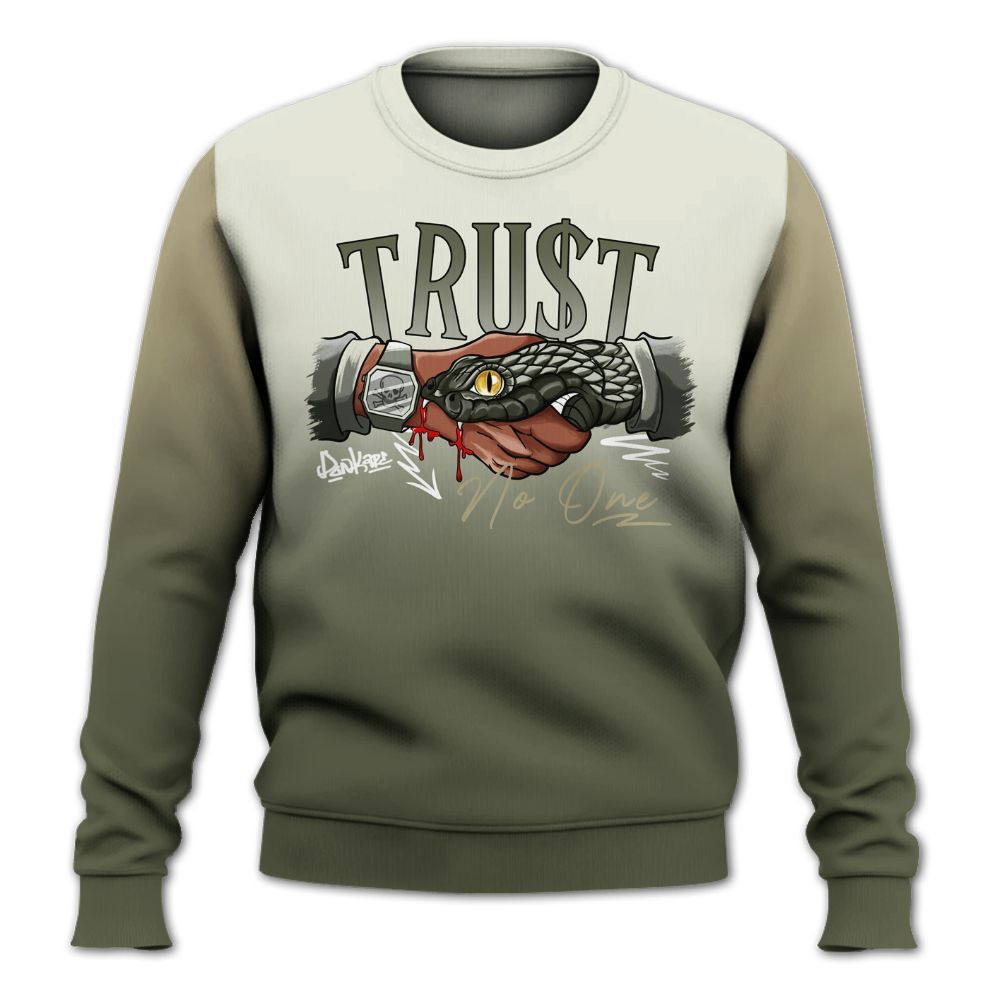 Sweatshirt To Match Low OG Medium Olive 1s - Snake Trust No One Drip All Over Print