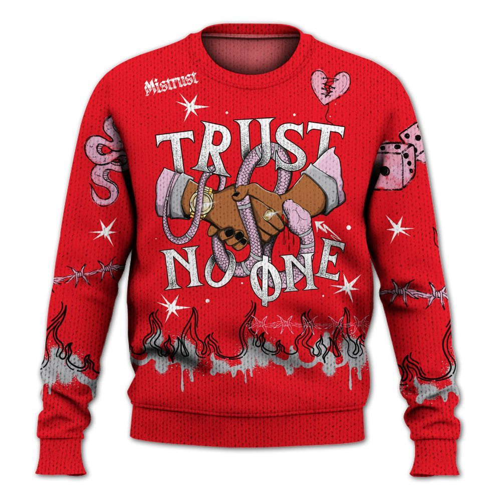 Knitted Sweater To Match Zoom Vomero 5 Valentine's Day 2025 - Trust No One Snake-Bite Doodle Crayon