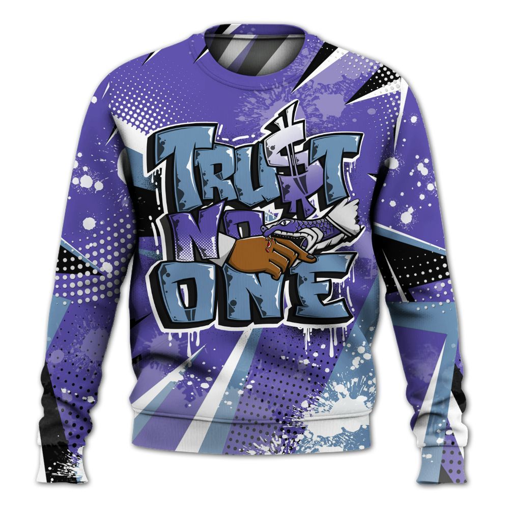 Sweatshirt To Match Retro Concord 5s - Poly Trust No One Dripping All Over Print
