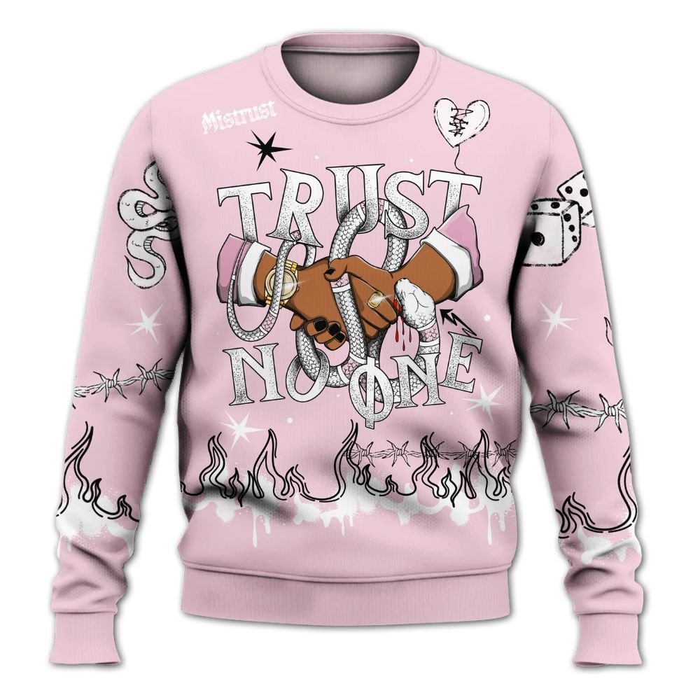 Sweatshirt To Match Orchid 4s - Trust No One Snake-Bite Doodle Crayon All Over Print