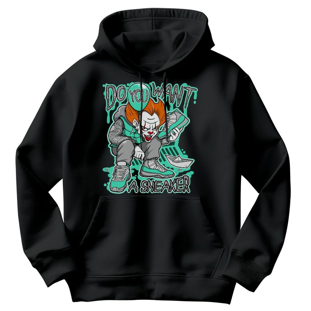 Sweatshirt To Match Black Green Glow 3s - Clown Scary Sneakers Halloween Graphic Graphic
