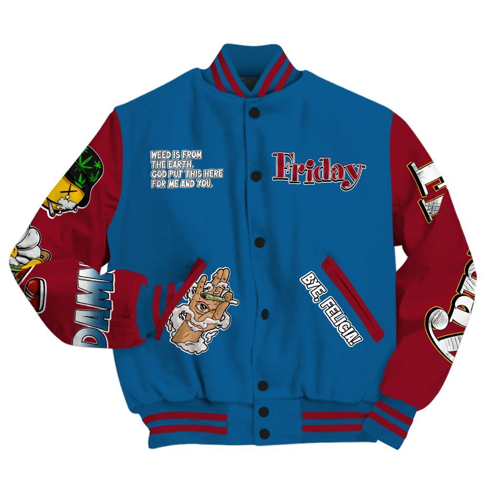 Varsity Jacket To Match Mid Team USA 1s - Friday Sneaker Stress Style All Over Print