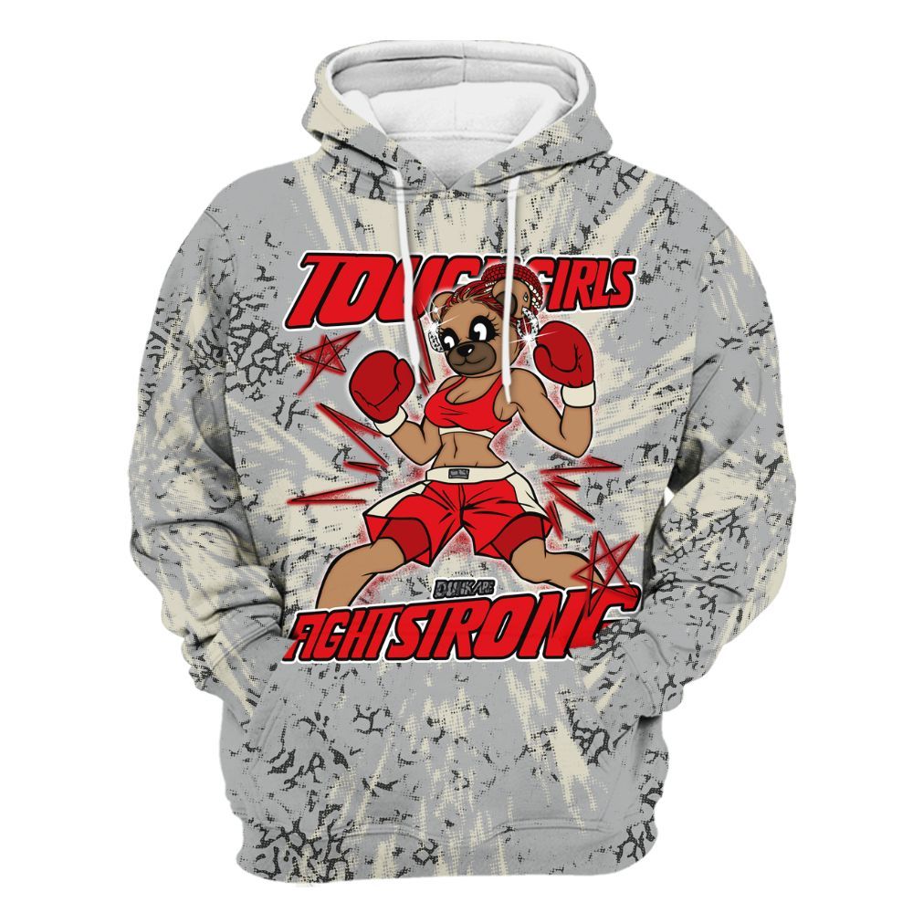 Hoodie To Match Cement Grey 3s - Gritty Girls Bear Luxury All Over Print